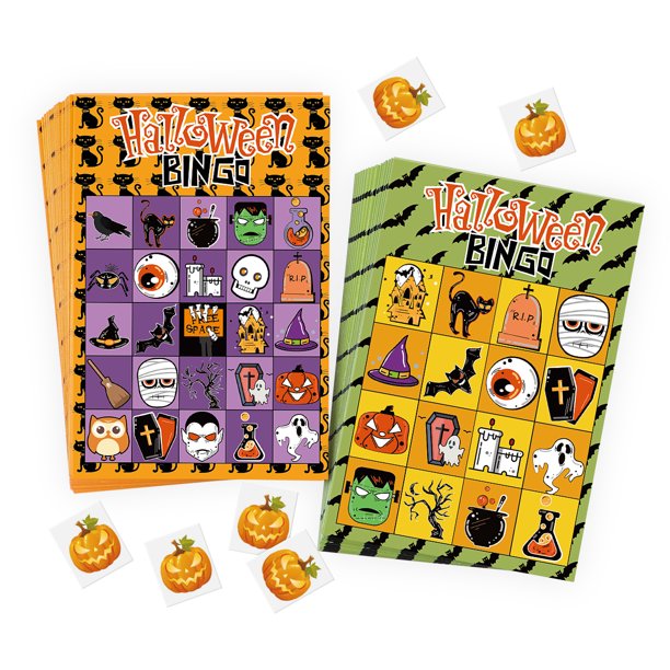 Unomor 57 Sheets Halloween Bingo Game Set for Kids Halloween Party