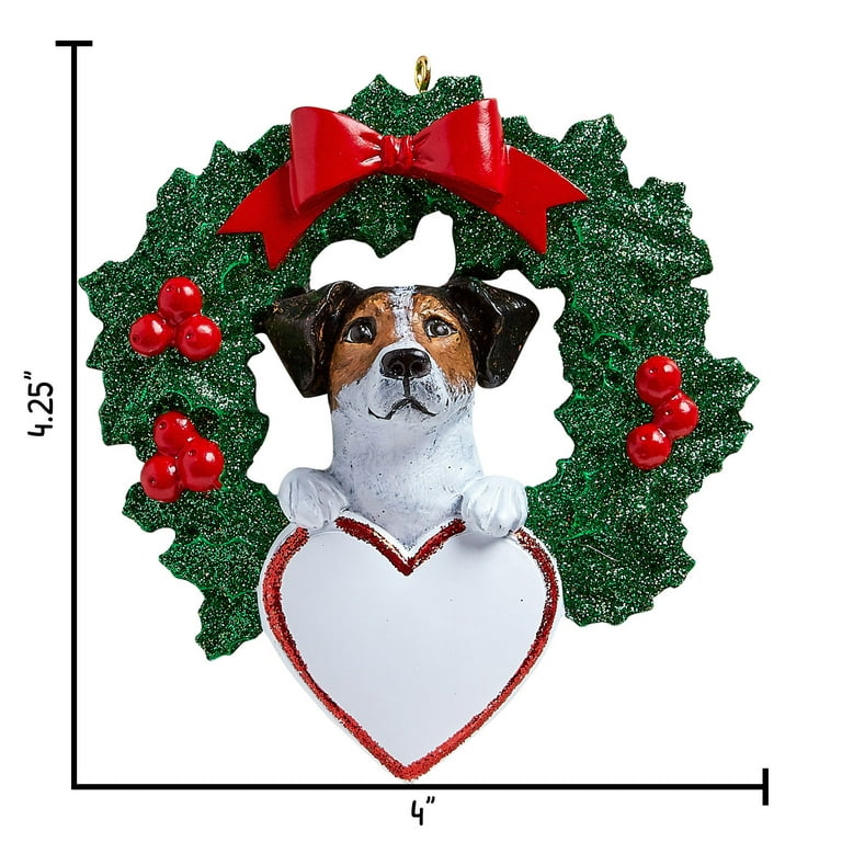 Ornaments by Elves Personalized Jack Russell Christmas Wreath