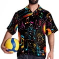 thumbnail image 4 of Note Men's Short Sleeve Beach Shirts, Hawaiian Printed Button Down Summer Casual Unisex Men's Shirts, 4 of 6