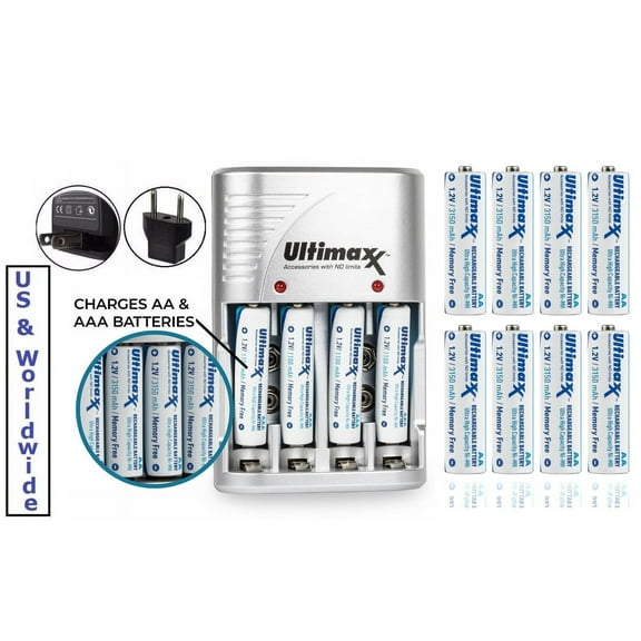 Ultra Hi 8-AA Battery With Turbo Charger For Nikon Coolpix B500 L340