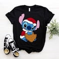 thumbnail image 4 of Camiseta divertida de Navidad Kawaii Lilo Stitch para mujer, camiseta de manga linda de Stitch, camiseta gráfica Y2k, camisetas de calle, camisetas para mujer, 4 of 5