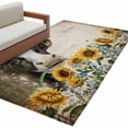 thumbnail image 2 of Area Rug for Living Room, Sunflowers Cow Non-Slip Indoor Large Carpet for Bedroom/Dining Room, Vintage Farmhouse Animals Flowers Washable Low-Profile Rectangle Floor Mat Runner Rugs - 2.7 x 5 Ft, 2 of 7