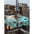 thumbnail image 2 of Outdoor Tablecloth with Umbrella Hole for Patio/Picnic/Party/Camping, Turquoise Daisy Farmhouse Waterproof Table Cloth Round Cover Washable, Country Teal Floral (Dia 54"), 2 of 9