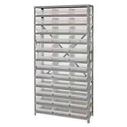 Quantum Storage 1275-109CL Clear View Shelf and Bin Unit, 36 Shelf Bins