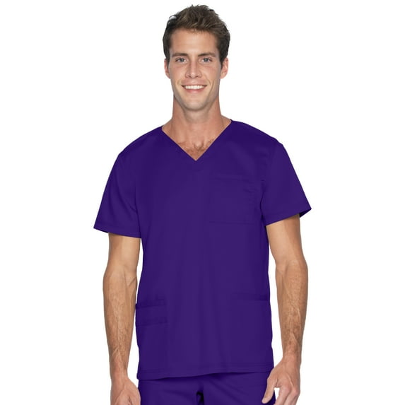 Landau ProFlex Tailored Fit Comfort Stretch 4-Pkt V-Neck Scrub Top for Men 4253