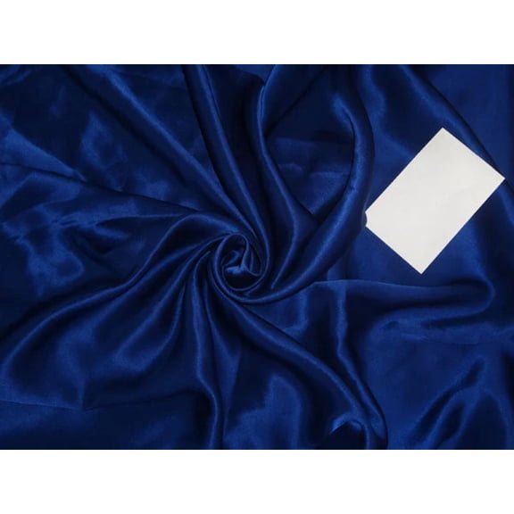 100% PURE SILK SATIN FABRIC 120 GRAMS ROYAL INK BLUE colour 44quot; wide