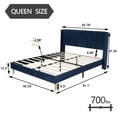 thumbnail image 6 of alazyhome Queen Size Upholstered Platform Bed Frame, Easy Assemble, Blue Velvet, 6 of 6