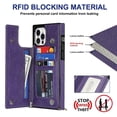 thumbnail image 4 of Funda para iPhone 14 con cordón de piel sintética, color liso, 4 of 5