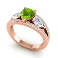 thumbnail image 2 of 2.00 Carat Round Cut Peridot Gemstone & Natural Diamond Classic Ring for Engagement Solid 14K Rose Gold Size 10.5 by Diamond Capitals, 2 of 8