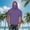 Purple 1, variant on HAOTAGS Men Athletic Shirts UV Protection,Lightweight Hood with Ear Loops UPF 50 Sun Shield Short Sleeve Tops Green 5XL