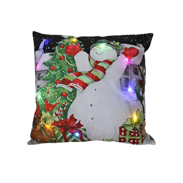 Cubiertas de Almohada de Navidad 45 * 45 * 1 cm / 17.72 * 17.72 * 0.39 en Cubiertas de Almohada de Vacaciones para Sofá Y Decoración Del Hogar