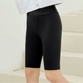 thumbnail image 2 of Kwasome Shorts For Girls Summer Knee Length Pure Color High Waisted Shorts Slim Breathable Shorts Wear Yoga Pants Over Out Wear 3-4 Years Black, 2 of 5