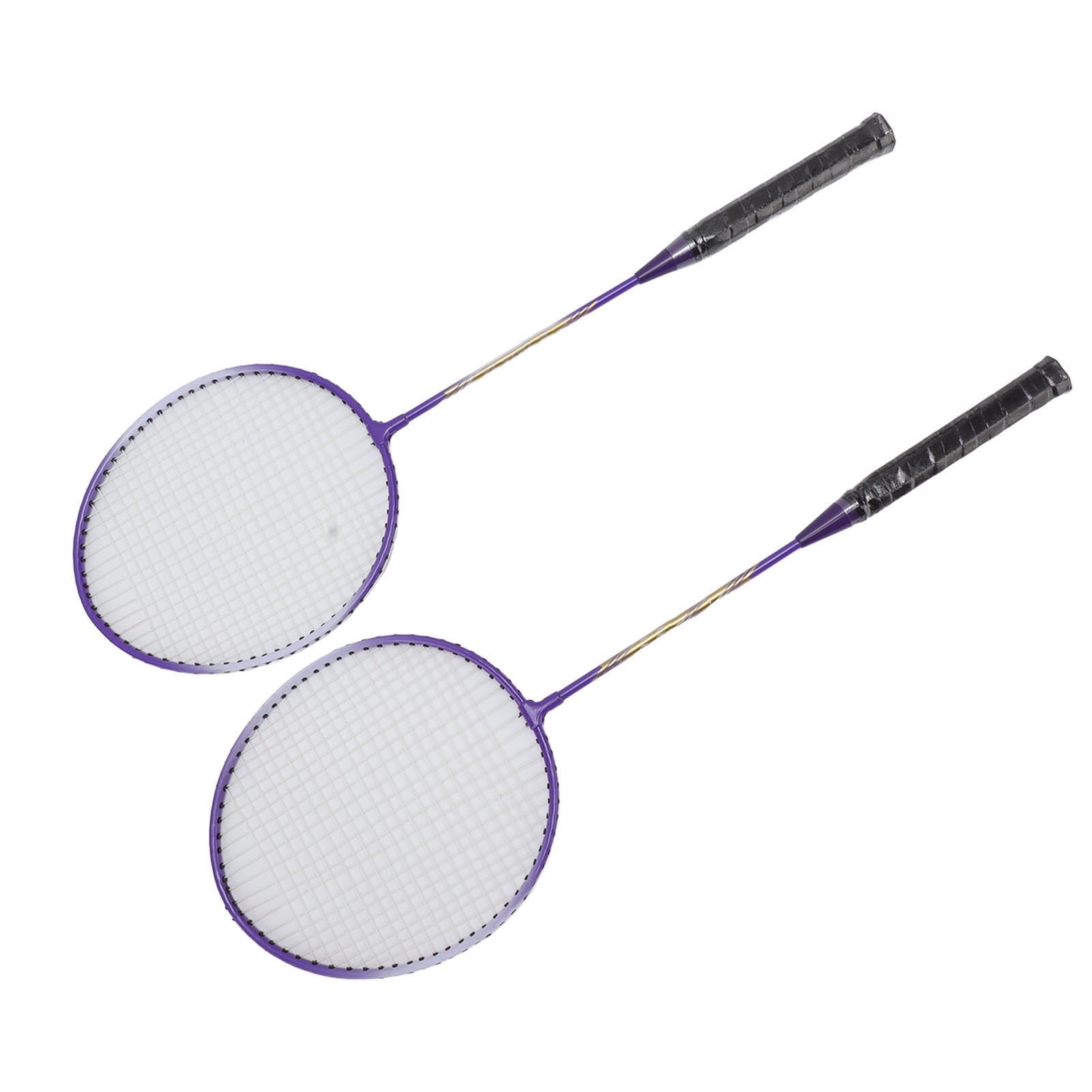 YAHHU 2 Pcs Badminton Racket Set Ferroalloy Skidproof Handle Portable Badminton Racquets for Beginner Students Professional Indoor Outdoor Sports Training Purple