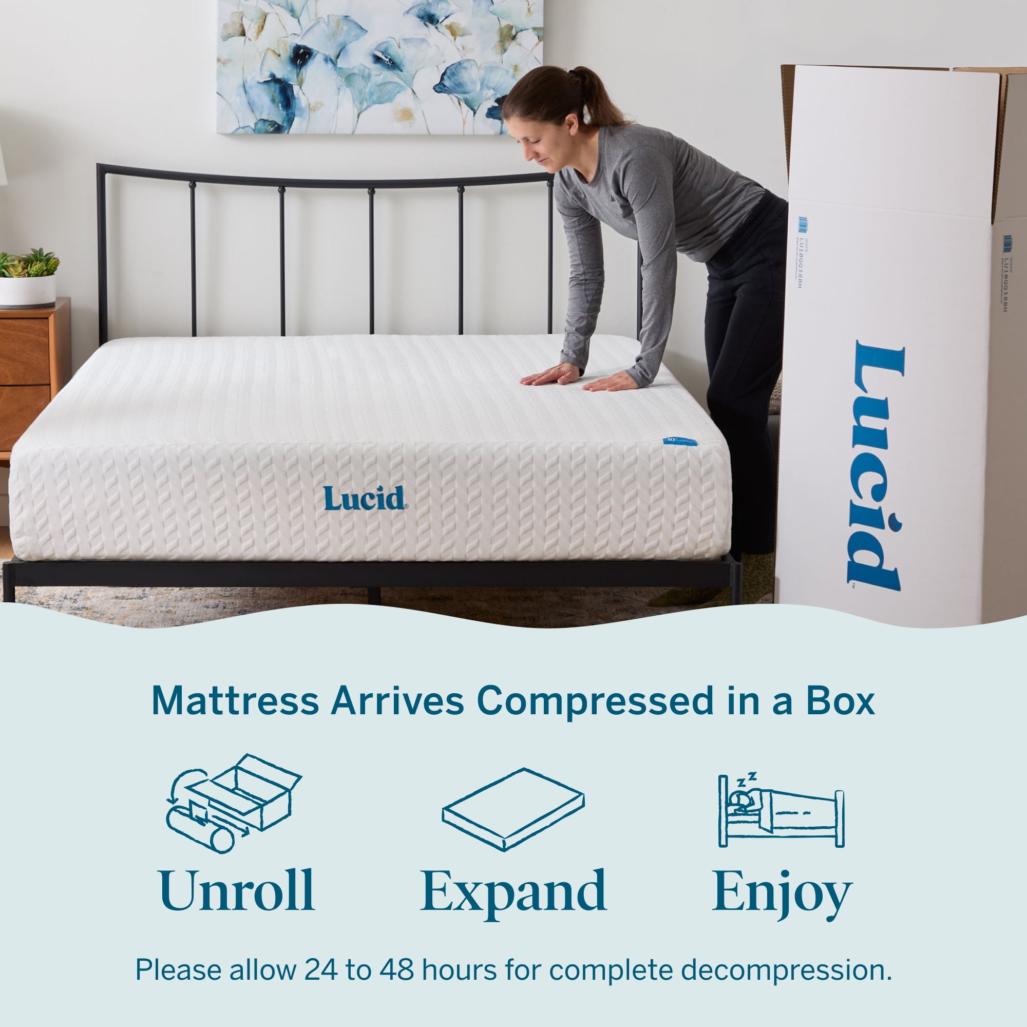 Lucid Bliss 10" Gel Memory Foam Mattress, Plush, California King