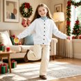 thumbnail image 3 of Mooqilaa Girls Cardigan Sweater, Ribbed Knit Button Front Casual Long Sleeve Fall Winter Cardigans Size 14-15 Years White, 3 of 5