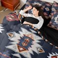 thumbnail image 5 of Homewish Western Boho Aztec Twin Bedding Sets 7-Piece for Men, Rustic Mandala Hippie Bedding Comforter Set, Navy Brown Abstract Reversible Sheet Sets, Super Cozy Room Decor, 5 of 8