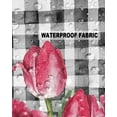 thumbnail image 5 of Pack of 2 Outdoor Pillow Covers, Summer Spring Vintage Flowers Tulips Black White Plaid Waterproof Square Throw Pillowcase Cushion Decorative Pillow Covers for Couch Patio Tent, 20x12 in, 5 of 6