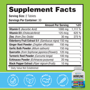 Immune System Support - Daily Formula with Vitamin C, D3, Zinc, Elderberry, Quercetin, Echinacea, Turmeric, Ginger, Garlic