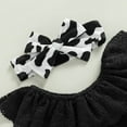 thumbnail image 3 of 3PCS Baby Girl Sleeveless Lace solid color Tops + Cow Printed Flared Wide-Leg Pants + Headband Toddler Summer Outfits Set Clothes, 3 of 5