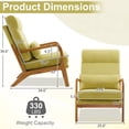 thumbnail image 6 of Ktaxon Mid Century Modern Accent Chair, Corduroy Armchair, High Back Single Sofa with Solid Wood Frame Olive Green, 6 of 9