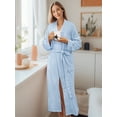thumbnail image 5 of PAVILIA Light Blue Women Waffle Knit Kimono Robe, Soft Cozy Breathable Lightweight Bathrobe with Side Pockets, Shower Spa House Long Robe for Women, 2XL/3XL, 5 of 7
