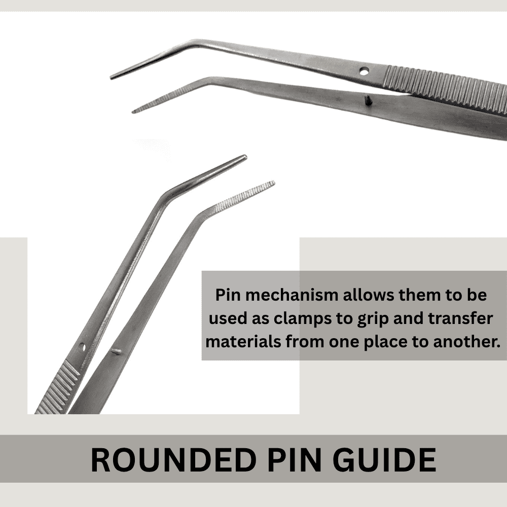 24 Pcs College Cotton Plies Lab Tweezers Angled Serrated Tips Made of Stainless Steel Multipurpose Tweezers - 6"