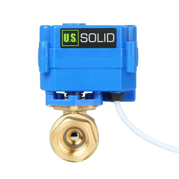 U.S. Solid - Motorized Ball Valve- 1/2inches Brass Ball Valve with Full Port, 9-24V DC and 2 Wire Reverse Polarity by U.S. Solid