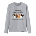 thumbnail image 2 of crewneck&nbsp;sweatshirts Clearance! Weikingp CHICKENS MAKE ME HAPPY Funny Printed Round Neck Long Sleeve T Shirt graphic sweatshirts comfortable sweatshirts casual wear, 2 of 3