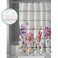 thumbnail image 3 of Small Stall Shower Curtain 36x78 Inch Narrow Half Size Botanical Flowers Bath Curtains Bathroom Decor Farmhouse Botanical Floral Butterfly Waterproof Fabric Shower Curtain Set with Hooks 36 Inch, 3 of 6