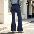 thumbnail image 6 of BXJX Girls Flare Pants, Side Pockets Fall Fashion Zip-Button Kids Casual Trousers Dark Blue Size 9-10 T, 6 of 6