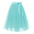 thumbnail image 4 of Tulle Skirts for Women Elastic Waist Lace Up Bow Knee Length Layered Mesh Flowy A Line Tutu Skirts Puffy Skirt Fairy Skirt, 4 of 6