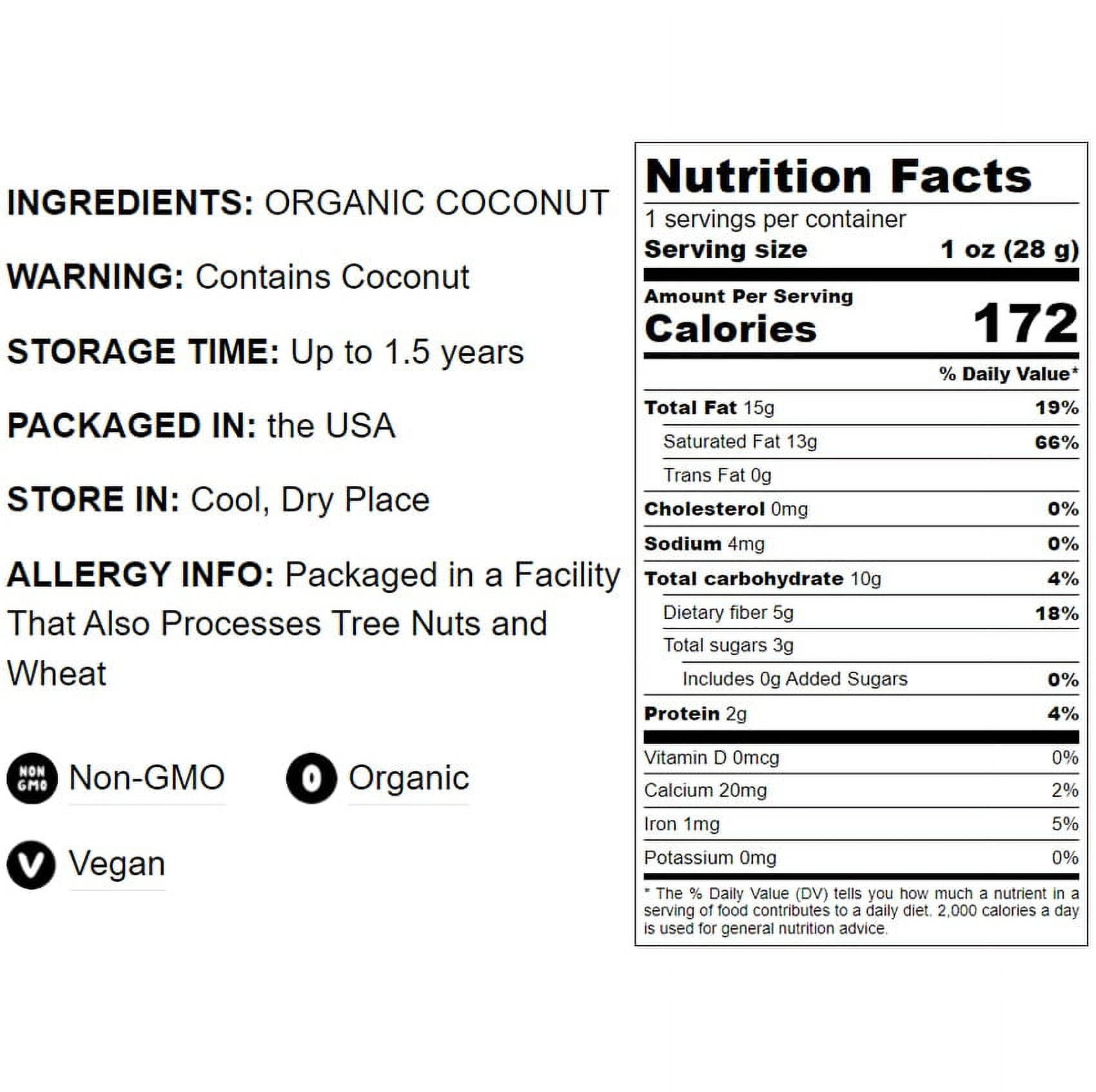 Organic Large Toasted Coconut Chips, 1.5 Pounds — Non-GMO, Kosher, Vegan — by Food to Live