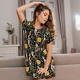 thumbnail image 3 of Pofeuu Owls And Plants Print Women's Loose Fit Short Sleeve Nightgown, Comfortable Sleep Dress for Women, Casual Lounge Sleepwear, Soft Cotton Sleep Dress, 3 of 6