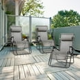 thumbnail image 6 of Four Seasons Courtyard Sunny Isles XL Zero Gravity Outdoor Chairs, 3 Pack, Gray, 6 of 7