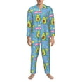 thumbnail image 3 of Sikiie Avocado Work Out Mens Pajama Set, Soft Warm Long Sleeve Sleepwear, Cozy Button-Down Pjs for Men-X-Large, 3 of 7