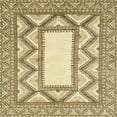 thumbnail image 1 of Ahgly Company Machine Washable Indoor Square Abstract Brown Gold Area Rugs, 8' Square, 1 of 7