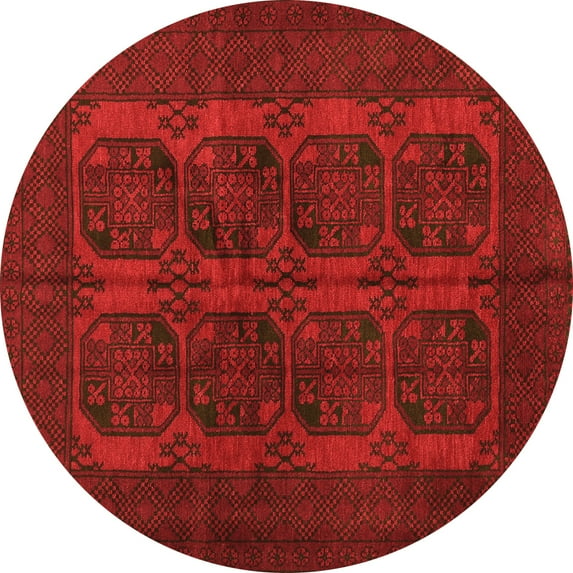 Ahgly Company Indoor Round Persian Orange Traditional Area Rugs, 6' Round