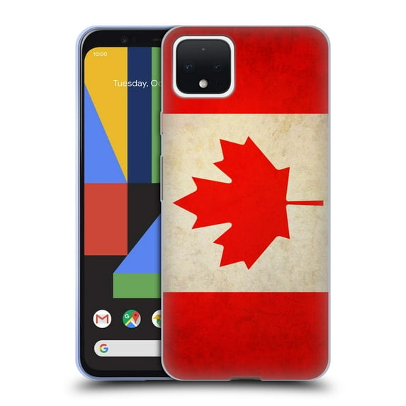 Head Case Designs Vintage Flags Canada Canadian Soft Gel Case Compatible with Google Pixel 4