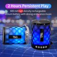 thumbnail image 4 of Portable Bluetooth-compatible Speaker with Lights  Waterproof   Mini Speaker for Shower  Home  Outdoor  Black, 4 of 11