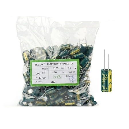 

1Pack Aluminum Electrolytic Capacitor Low ESR Capacitors 6.3V 10V 16V 25V 35V 50V 63V 100V 400V 450V Assorted Capacitors DIY -------- Long Lasting