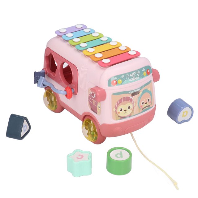 Bus Musical avec Reconnaissance des Couleurs, Blocs, Perles, Cultiver la Conscience Spatiale pour 1-3 Ans
