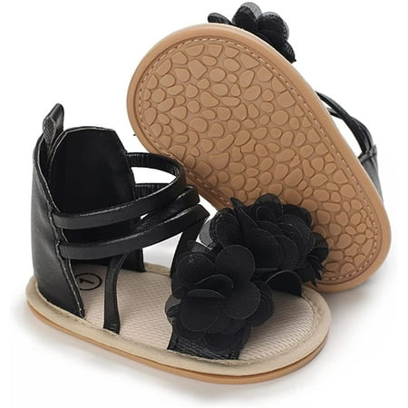 Baby Boys Girls Summer Sandals 2 Straps Anti Slip Soft Sole Beach Infant Shoes Toddler First Walker Newborn Crib Shoes(3-18Months)