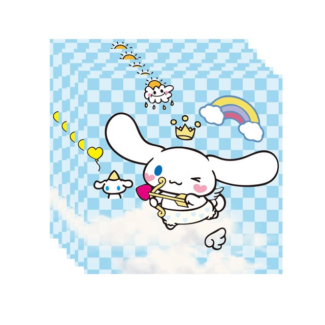 Serie Sanrio, vajilla para fiesta de cumpleaños, pancarta desechable, adorno para tarta, bandera colgante, globos Cinnamoroll, juego de decoración de cumpleaños