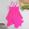 thumbnail image 4 of Staron Women's Bikini Swimsuit Backless Off-Shoulder Solid Color High Cut Bathing Suit with Removable Padded Bra for Beach Vacation Pool Party, Hot Pink S, 4 of 5