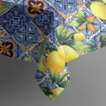 thumbnail image 5 of Yellow Lemon Fruit Clusters Blue Pattern Square Tablecloth,Waterproof Square Table Cover,Wipeable Spillproof Washable Table Cover for Home Kitchen Party Decor 52"x52"(132x132cm), 5 of 6