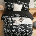 thumbnail image 3 of Davulos Twin Bed in Bag,7 Piece Black Bedding Comforter Set Floral Printed Complete Comforter Set for All Season with Comforter, Sheets, Pillowcases & Shams, 3 of 7