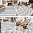 thumbnail image 5 of Area Rug for Living Room, Gray Stripes Non-Slip Indoor Large Carpet for Bedroom/Dining Room, Vintage Minimalist Lines Texture Washable Low-Profile Rectangle Floor Runner Rugs - 6 x 9 Ft, 5 of 8