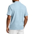 thumbnail image 6 of BRANROY Men's Linen Blend Collared Shirts - Short Sleeve Casual Summer Tops for Men, Breathable Lightweight for Vacation and Daily,Light Blue S, 6 of 8