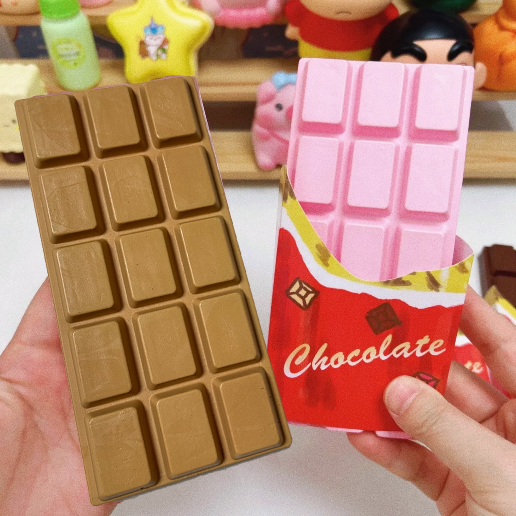 Chocolate Bar Slow Rising Squishy Toy, Moist Soft Fidget Toys for Anti Stress & ASMR Sensory, Gift for Kids & Adults