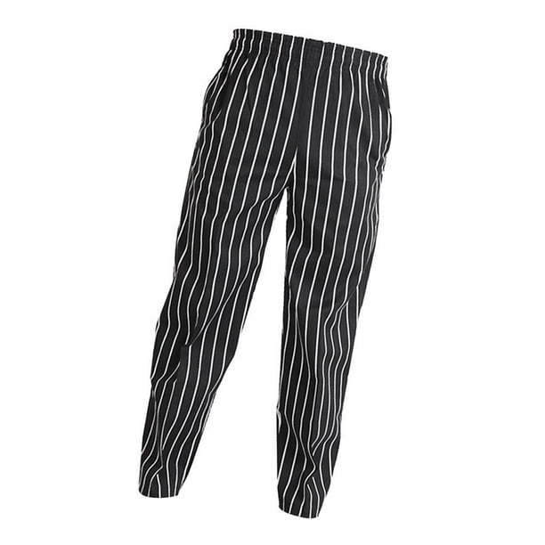 Toystoory Elástico Restaurante Café Chef Camarero Pantalones Pantalones Uniforme Accs Rayado Cocina y Comedor Rayas Blancas Negras 4XL